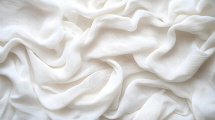Fototapeta premium Elegant white fabric texture studio image soft drapery aesthetic pure background