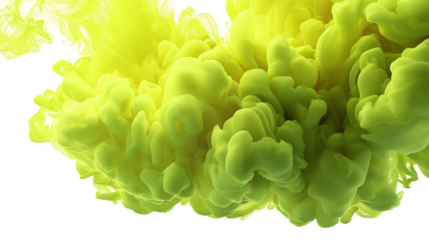 Abstract yellow cloud isolated on white transparent background