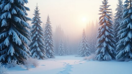 Fototapeta premium winter landscape with trees