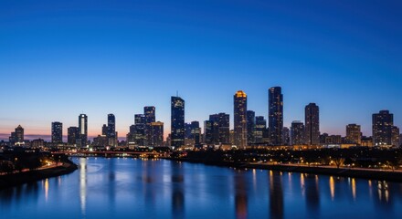 Naklejka premium City Skyline at Dusk - Photo