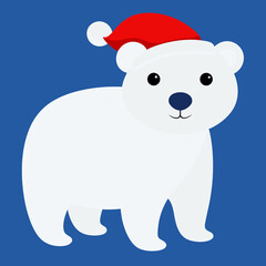 polar bear with christmas hat