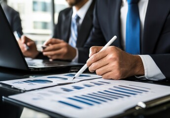 Obraz premium Business team reviewing financial reports