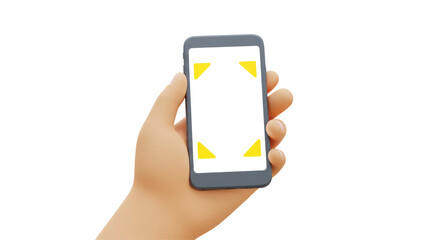 Isolated Hand Holding Smartphone with Blank Screen