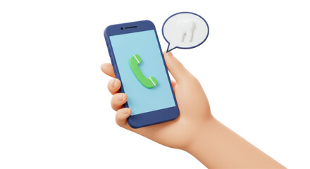 Isolated Smartphone with Phone and Tooth Icon