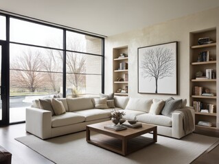 Living room with sofa and artwork