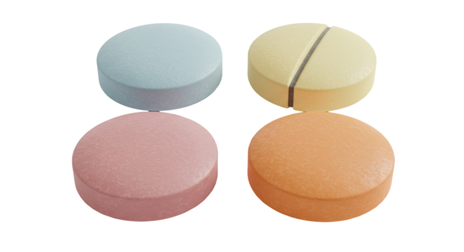 Isolated Colorful Pills
