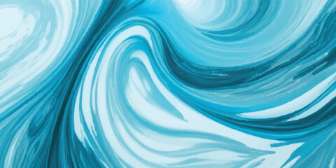 Watercolor texture of soft blue ocean waves, seamlessly blended with white hues to represent the gentle motion of a tsunami wave. Artistic Flat Illustration of a Calm Tsunami in Tropical Waters 