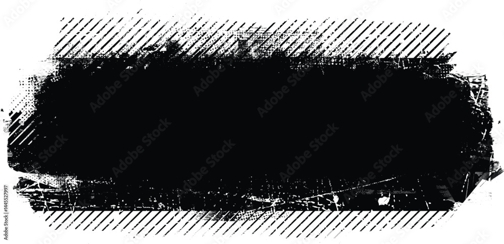 Aufkleber Grunge textured banner with rough edges. Speckled texture. Overlay grunge texture . Simply place texture over any object to create grunge effect . Banner with scratched surface for your design. 