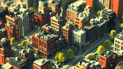 Fototapeta premium Voxel city 169 6.1