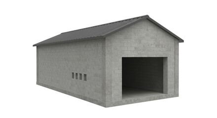 Isolated Concrete Garage