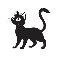 Obraz premium Simple Black Cat Head Icon Vector
