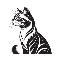Obraz premium Simple Pet Cat Icon in Black