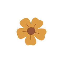 Flat Hibiscus Flower Tropical Floral Illustration