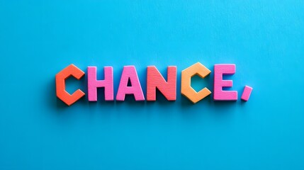 Fototapeta premium Colorful cubes spelling out the word Chance