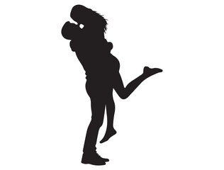 COUPLE SILHOUETTE WHITE BACKGROUND