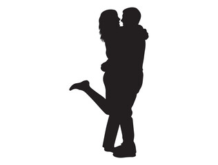 COUPLE SILHOUETTE WHITE BACKGROUND