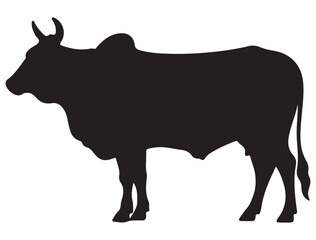 COW SILHOUETTE WHITE BACKGROUND