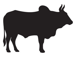 COW SILHOUETTE WHITE BACKGROUND