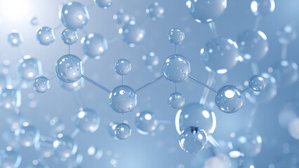 ethanolamine molecular structure 3d, amino alcohol structural chemical formula view from a microscope