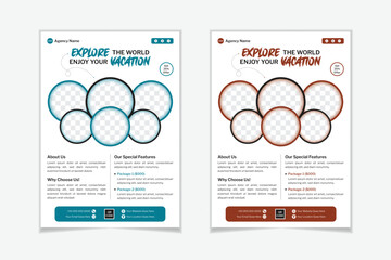 Creative new travel poster or cover or flyer A4 printable design layout