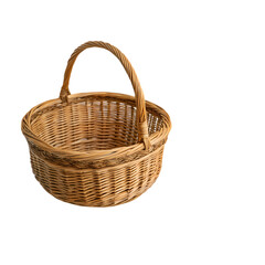 Beautiful Woven Basket Handmade  Rustic Home Decor isolated on transparent background
