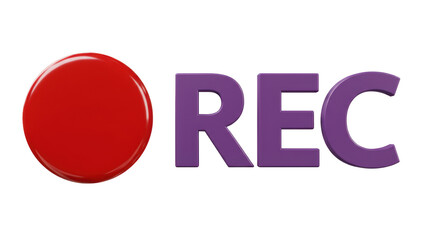 Isolated Recording Sign REC