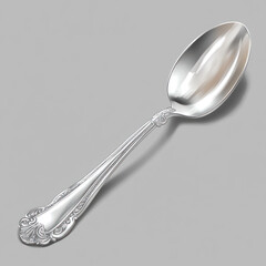 silver spoon on white