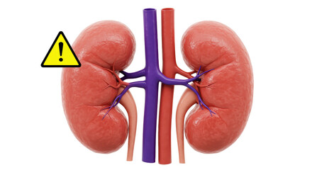 Isolated Kidneys with Warning Sign