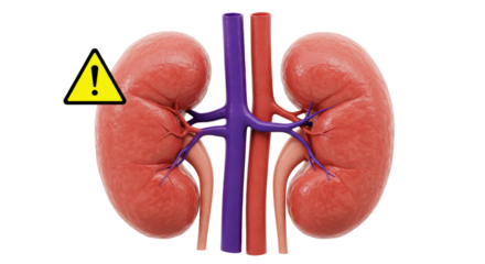 Isolated Kidneys with Warning Sign