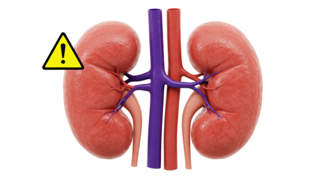 Isolated Kidneys with Warning Sign