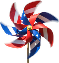 Patriotic Pinwheel American Flag Design Summer Festive Decoration 4th of July Wind Spinner
