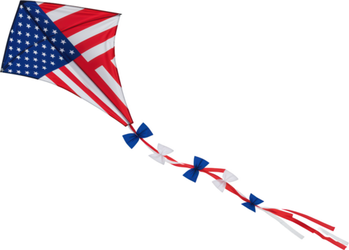 Patriotically Designed Kite Soaring High American Flag Theme Festive Decor