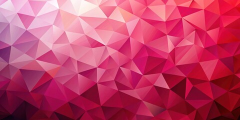 Fototapeta premium Geometric Pink Red Low Poly Background Wallpaper with Triangular Shapes, pink, room, pink, room,abstract