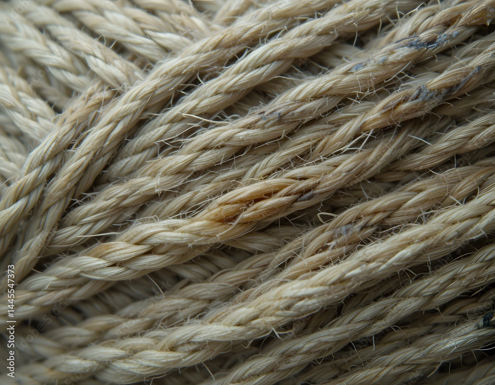 Fototapete close up of sewing thread reveals amazing twisted fibers, and a spectrum of lovely delicate color va