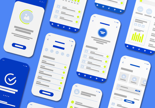 Financial Mobile App Promotion Wireframe Template