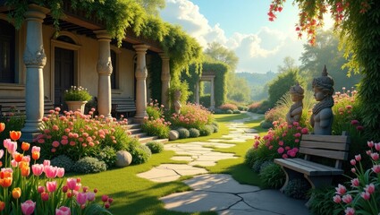 Fototapeta premium garden in the park