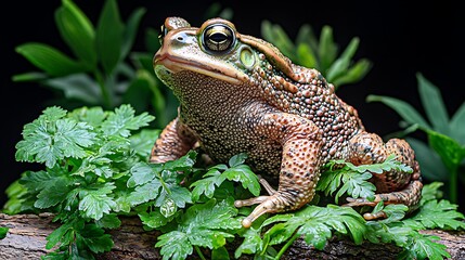 Frog amidst foliage