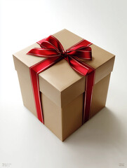 Obraz premium gift box with red ribbon