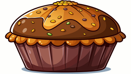 A soft, moist chocolate muffin with a golden dome top.
Dark cocoa crumbs and rich texture tempt the senses.
Every bite promises deep, indulgent flavor.
Perfectly isolated for use in food vector design