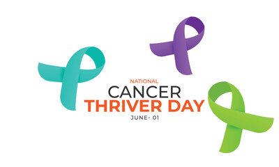National Cancer Thriver Day. background, banner, card, poster, template. Vector illustration.