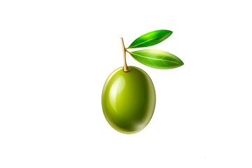 green olives isolated on white background