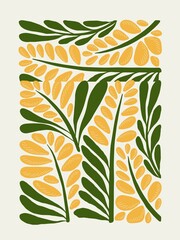 set of orange leaves isolated