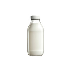 Glass Bottle of Milk with White Cap - Dairy Product Packaging Mockup