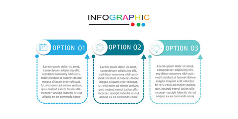 Vector infographic design with 3 options or steps for business concept vector illustration
