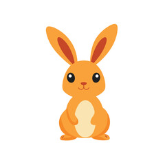 Cute Orange Rabbit Cartoon for Children or Easter Themes