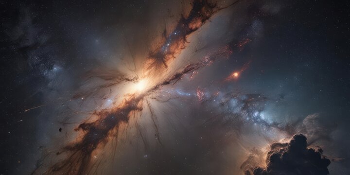 Milky Way's galactic core, cosmic dust clouds, stellar birth , milky way core,  space