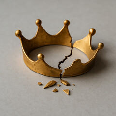 Zersprungene Krone &ndash; Symbolbild f&uuml;r zerbrochene Macht und verwehrte Aufstiegschancen Shattered Crown &ndash; Symbol of Broken Power and Denied Leadership
