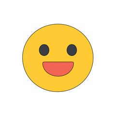 Basic Smiling Face Emoji for Communication or Feedback