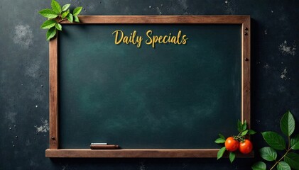 Minimalist chalkboard design for daily specials, restaurant, design, daily specials