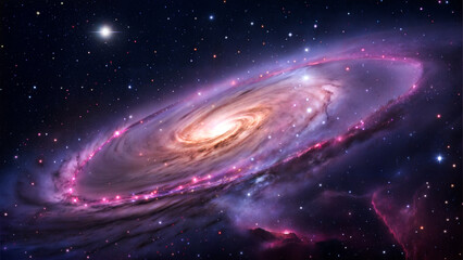 Spiral Galaxy in Deep Space, a breathtaking celestial view., planet in space